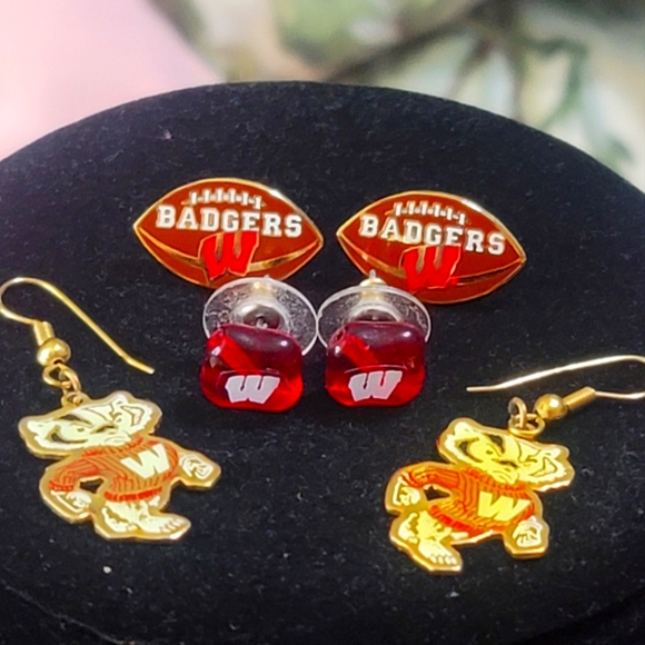 Bundle 3 par Wisconsin Badger Earrings very beautiful - Picture 1 of 7